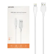 کابل شارژ اصلی فست 3 متری آیفون Porodo مدل PD-U3LC-WH - سفید (گارانتی 24 ماهه شرکتی)