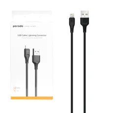 کابل شارژ اصلی فست 1.2 متری آیفون Porodo مدل PD-U12LC-WH - مشکی (گارانتی 24 ماهه شرکتی)