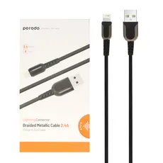 کابل شارژ اصلی فست 2.4 متری آیفون Porodo مدل PD-U12LC-WH - سفید (گارانتی 24 ماهه شرکتی)