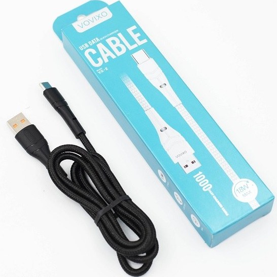 کابل شارژ فست VOVIXO Type-C مدل VX-2 - ( یو اس بی به تایپ سی) 6 ماه گارانتی تعویض 